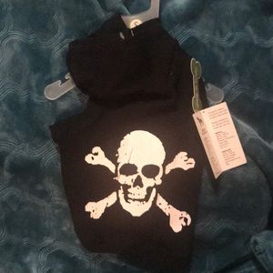 Small black thermal dog hoodie